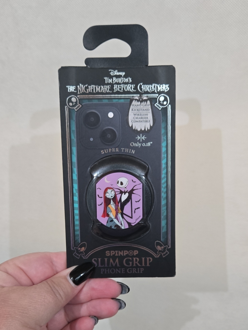 Disney The Nightmare Before Christmas Slim Grip Phone Grip - Purple & Pink